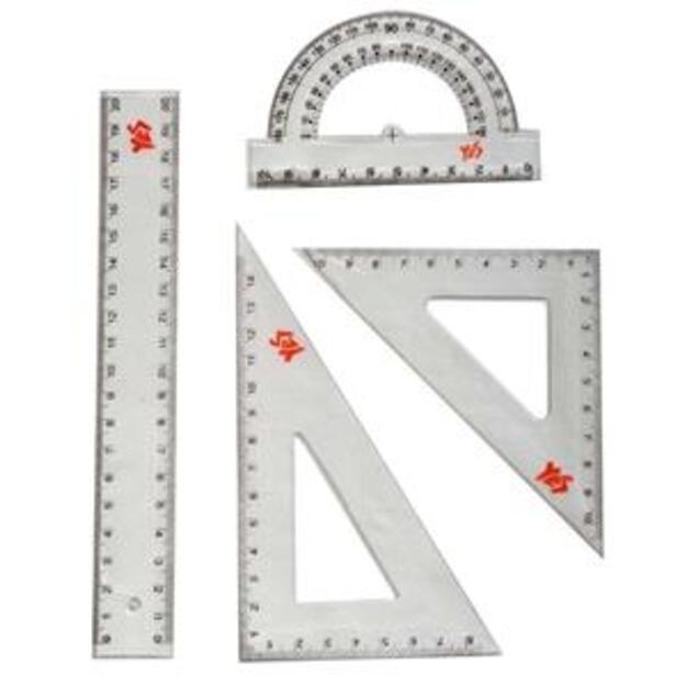 Liniuočių rinkinys YES 4 vnt, liniuotė 20 cm 1