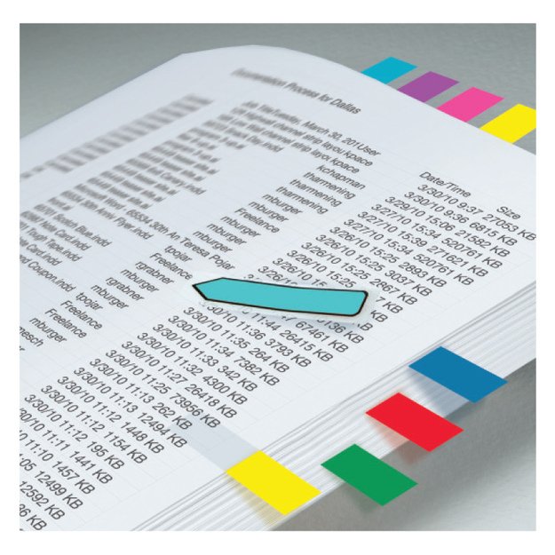 Lipnūs žymekliai Post-it, keičiami, 11,9 x 43,1 mm, 4 spalvos 1