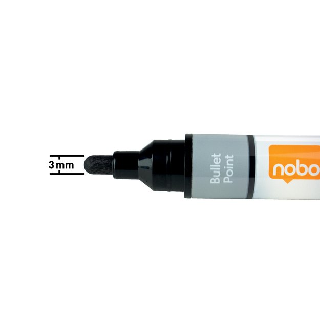 Baltos lentos žymekliai NOBO Liquid Ink, 6 vnt., įv. spalvų 6