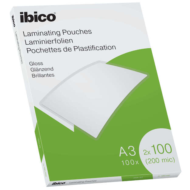 Laminavimo vokeliai Ibico, A3, 303x426 mm, 100 mik., blizgūs, 100 vnt.