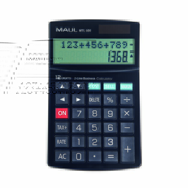 Dviejų eilučių stalinis skaičiuotuvas MAUL MTL 600,12 skaitmenų ekranas