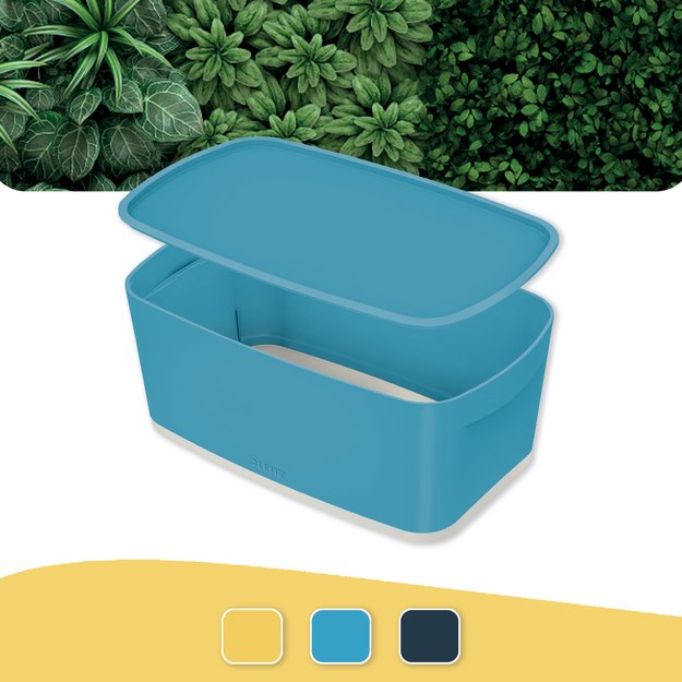 Daiktadėžė Cosy L:MyBox su dangteliu, maža, mėlynos sp.. 1