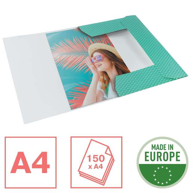 Dėklas dokumentams su gumele Esselte Colour Breeze, A4, kartoninis, žalia 1