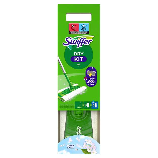 Swiffer Sweeper Starter Kit XXL: &scaron;luota,sausos serv.8vnt ir &scaron;lapios serv.3vnt 6