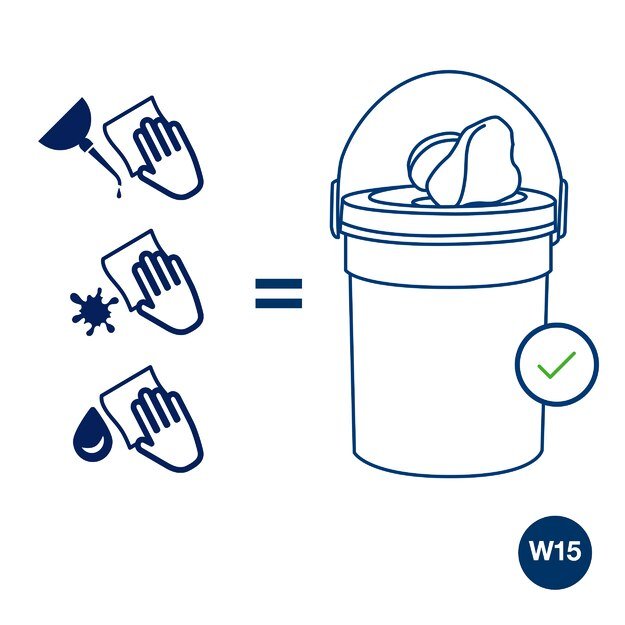 Drėgnos servetėlės paviršiams TORK 190594, kibirėlyje, 58 vnt., 27 x 27 cm, balta sp. 4