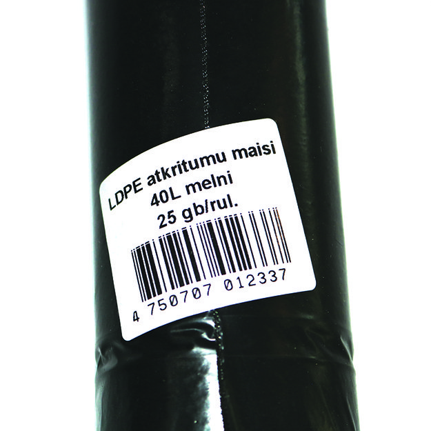 &Scaron;iuk&scaron;lių mai&scaron;ai, 40 L, 25 vnt, LDPE, 30 mic, juodi 1