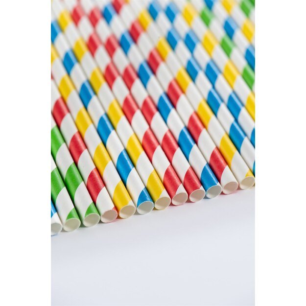 Popieriniai &scaron;iaudeliai ZigZag, spalvoti/dryžuoti, D 8 mm, L 25 cm, 150 vnt 3