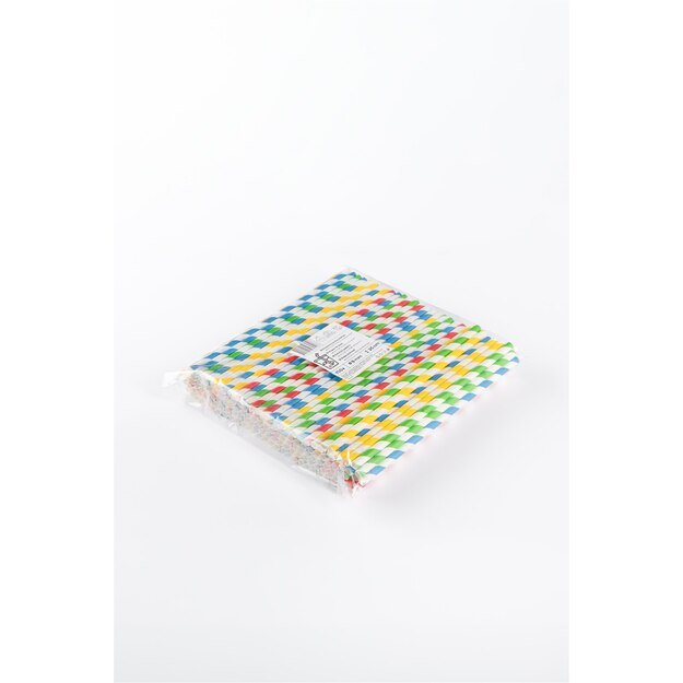 Popieriniai &scaron;iaudeliai ZigZag, spalvoti/dryžuoti, D 8 mm, L 25 cm, 150 vnt 1