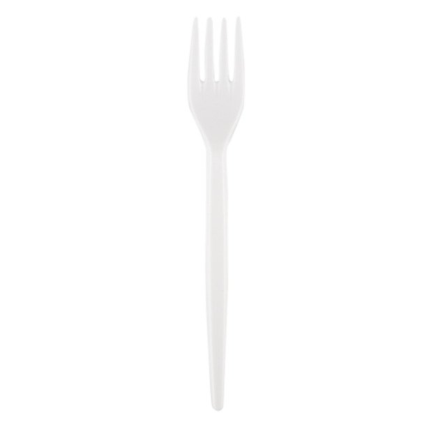 Vienkartinės šakutės SUPERIOR, PS, baltos, 17 cm, 50 vnt