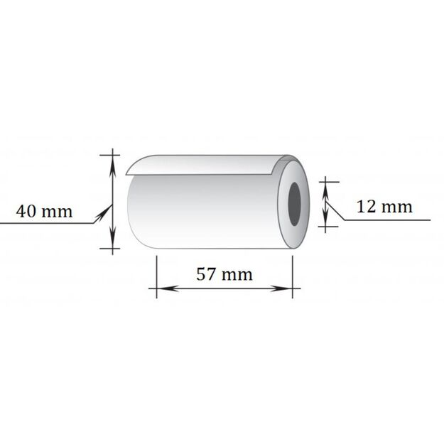Terminė kasos juosta, 57 mm x 18 m/12 mm, 48g., 10 vnt/pak 1
