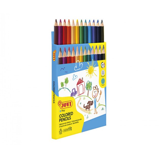 Spalvoti pieštukai, tribriauniai, stori  JOVI, 12 spalvų 735/12 2