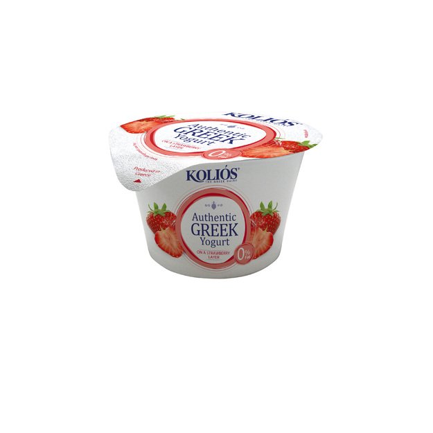 Graiki&scaron;kas jogurtas KOLIOS, 0%, autenti&scaron;kas, su bra&scaron;kėmis,150 g
