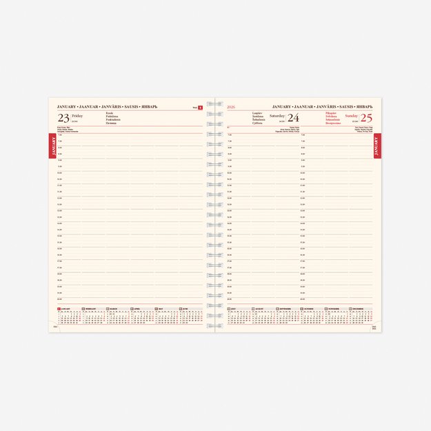 Kalendorius SENATOR DAY Spirex 2026, A4, PU, mėlyna 1