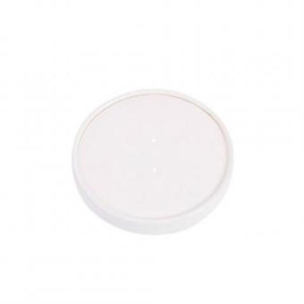 Vienkartinis dangtelis sriubos indeliui B Green, baltas, PLA, D115, H15 mm, 25 vnt.