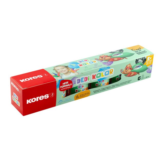 Dažai pie&scaron;ti pir&scaron;tais KORES DEDI KOLOR 30 ml, 6 spalvos