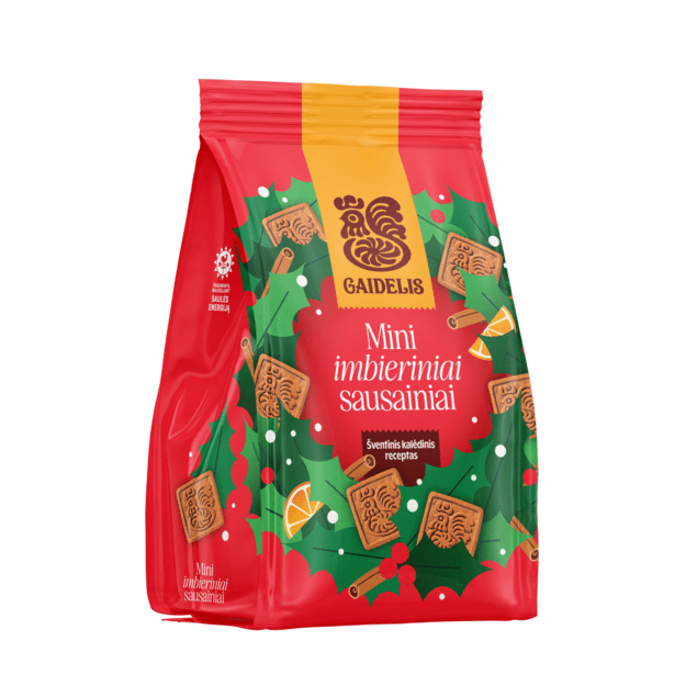 Imbieriniai mini sausainiai GAIDELIS, apelsinų skonio 380 g