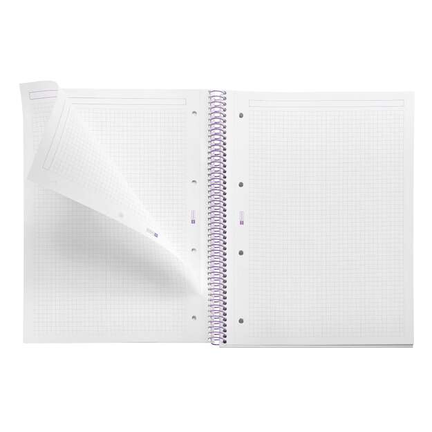 Sąsiuvinis su spirale APLI, A4, 80 lapų, langeliais, Mauve 1
