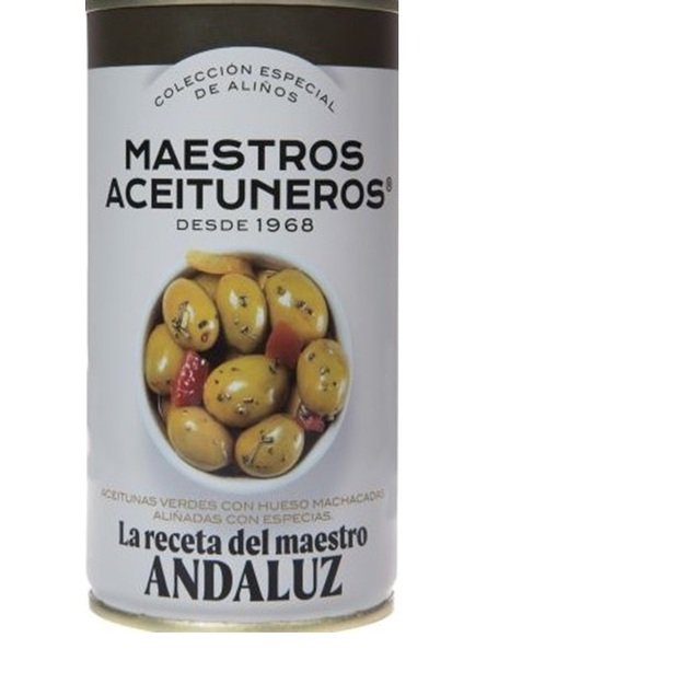 Žaliosios alyvuogės MAESTROS ACEITUNEROS, pagal Andalūzijos skonį, su pip., papr., česn., 350/185 g