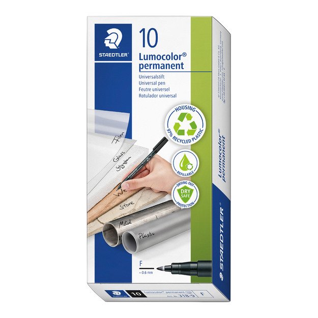 Žymeklis STAEDTLER OHP LUMOCOLOR 317/318, 0,6 mm, JUODA 6