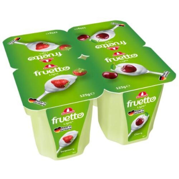 Rauginto pieno desertas FRUETTO LIGHT, su bra&scaron;kėmis ir vy&scaron;niomis,  125 g 0,2 % rieb