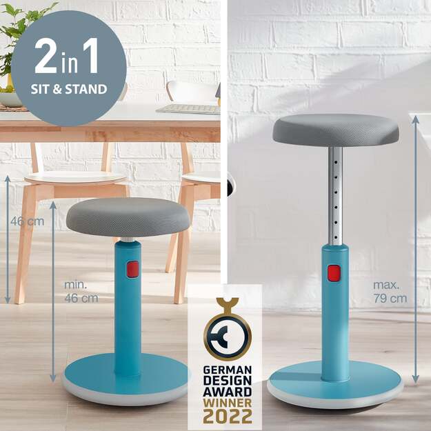 Ergonomi&scaron;ka kėdė Leitz Ergo Cosy, &bdquo;du viename&ldquo;, ramios mėlynos spalvos 1