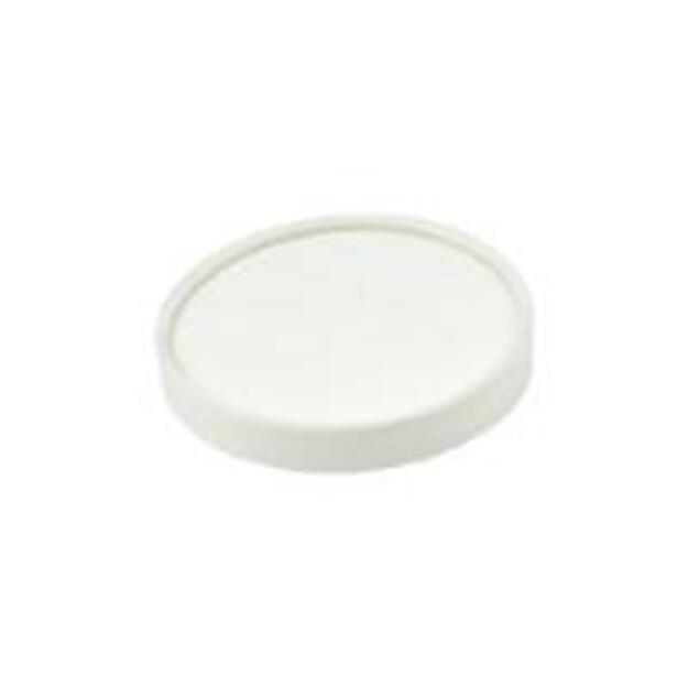Vienkartinis dangtelis B Green White 500 ml sriubos indeliams, popierius/PE, D 96 mm, 25 vnt