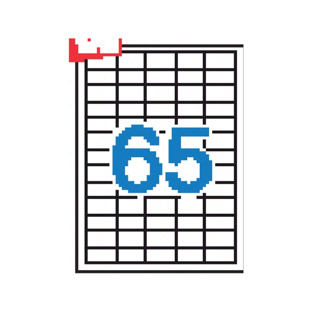 Lipnios etiketės APLI, 38 x 21,2 mm, A4, 65 lipdukai lape, 100 lapų, balta 1