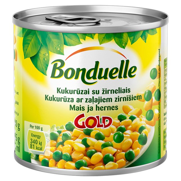 Kukurūzai su žirneliais BONDUELLE, 340/285 g 1