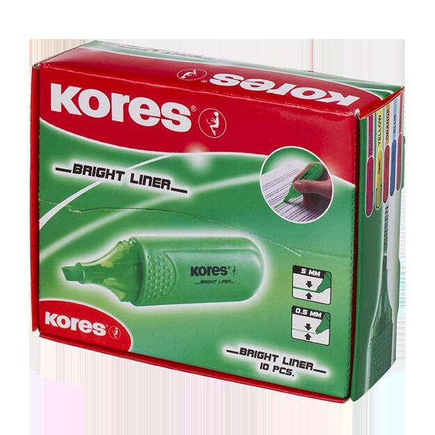 Teksto žymeklis KORES BRIGHT LINER, žalia 3