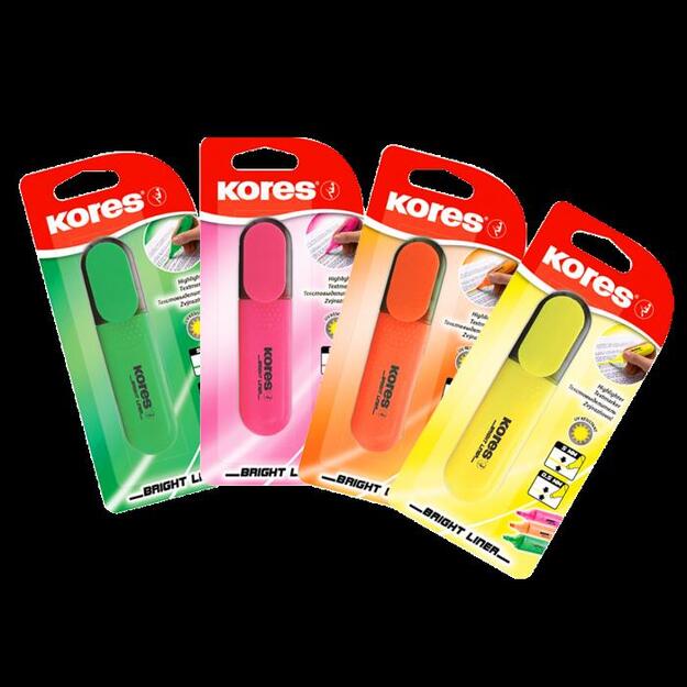 Teksto žymeklis KORES BRIGHT LINER, žalia 1
