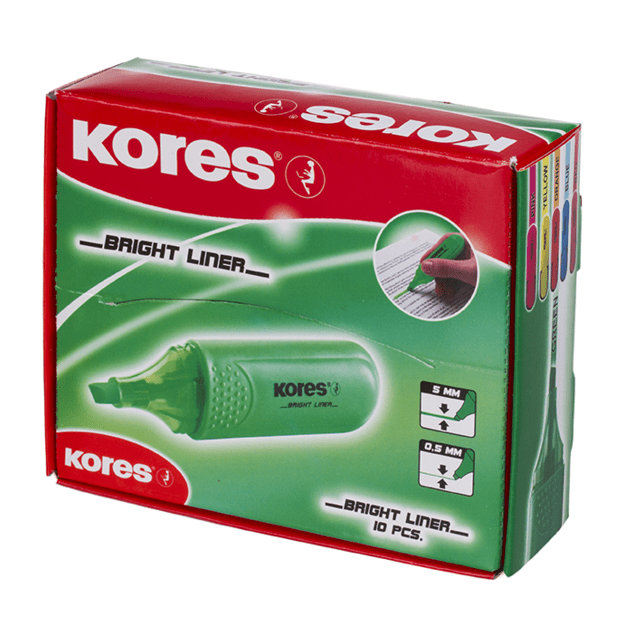 Teksto žymeklis KORES BRIGHT LINER, žalia 8
