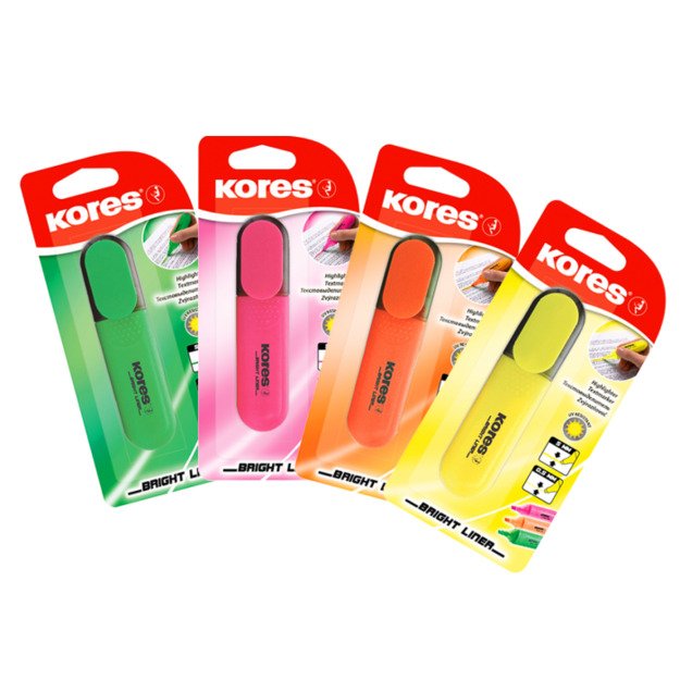 Teksto žymeklis KORES BRIGHT LINER, žalia 1