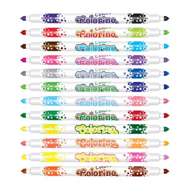 Flomasteriai, dviejų galų, 12 vnt. / 24 spalvos 1