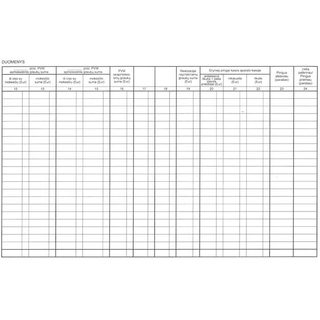Kasos operacijų žurnalas, horizontalus, A4+, 3-jų dalių virš. 2