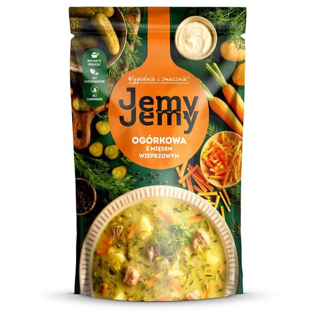 Sriuba JEMY JEMY, agurkinė, su kiauliena, 450 g