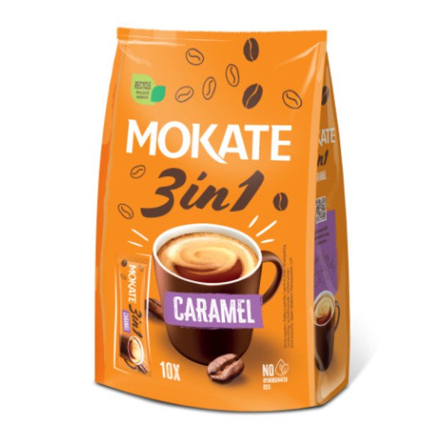 Kavos gėrimas MOKATE 3in1 Caramel, maišelyje 10 x 17g