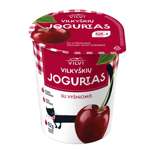 Jogurtas VILKYŠKIŲ su vyšniomis, 3,6 % rieb., 350 g