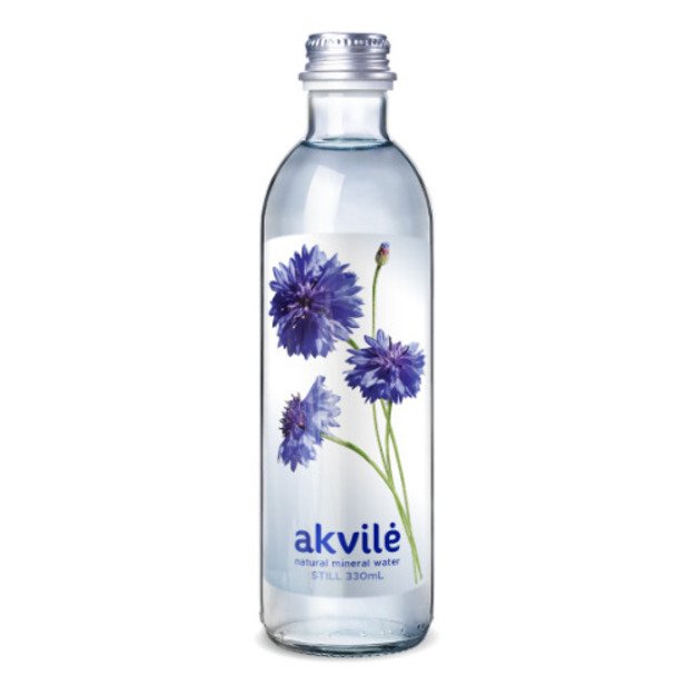 Natūralus mineralinis vanduo AKVILĖ, negazuotas, stiklinėje taroje, 0,33 l 1