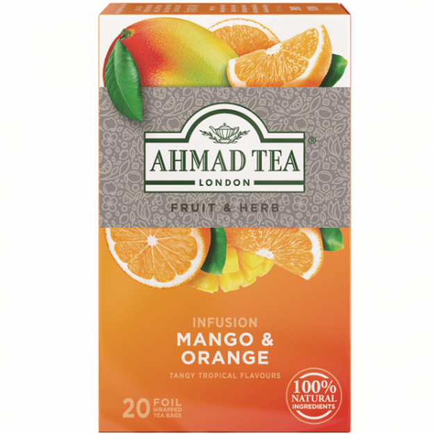 Ahmad Tea Natūrali arbata   Mango & Orange  , 20 folijos pakelių 4