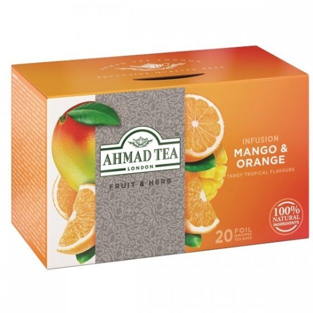 Ahmad Tea Natūrali arbata   Mango & Orange  , 20 folijos pakelių 2