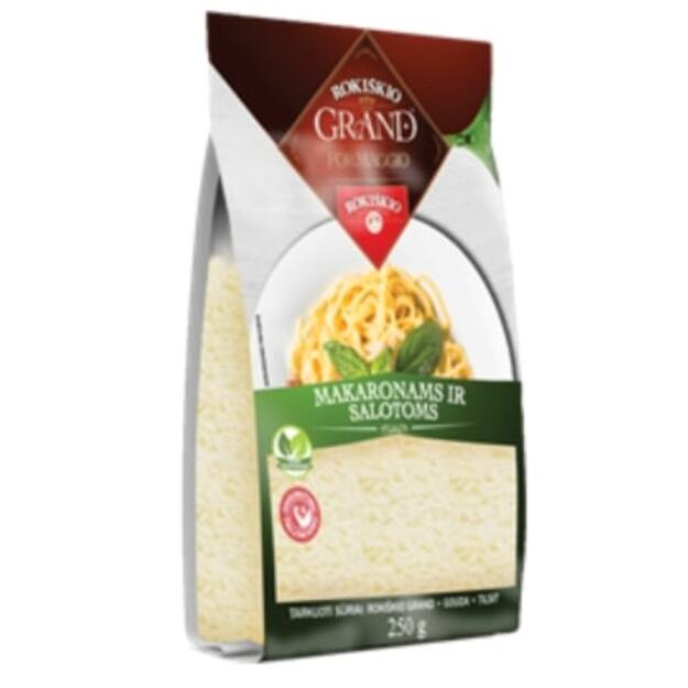 Sūriai ROKIŠKIO GRAND, makaronams ir salotoms, tarkuoti, 40% rieb., S. m., 250g