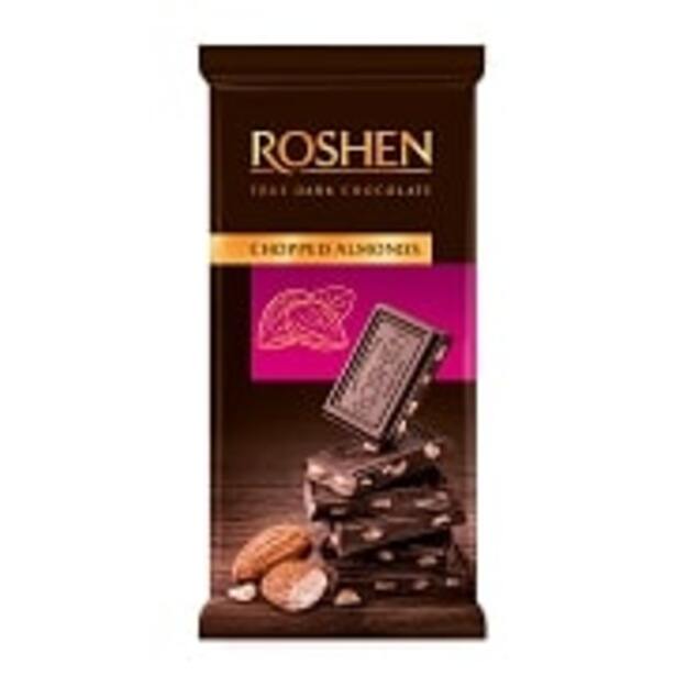 Šokoladas ROSHEN Dark, su sūdytais migdolais, 85 g