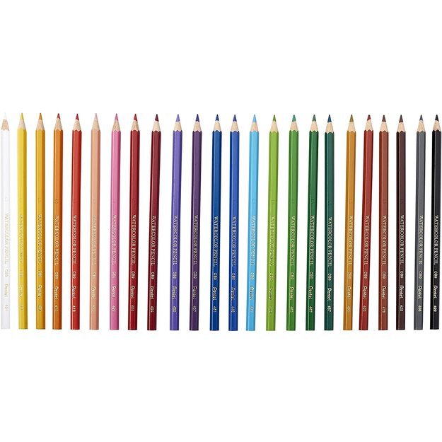 Spalvoti pieštukai PENTEL ARTS, šešiabriauniai, akvareliniai, 24 vnt. 2