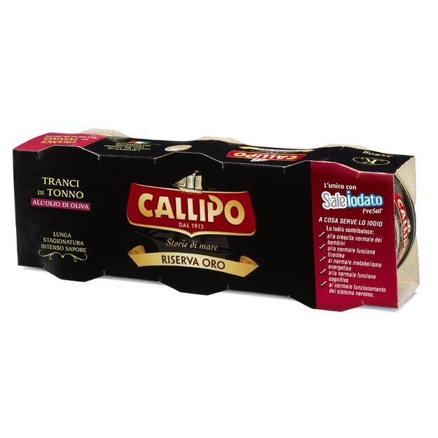 Gelsvauodegis tunas, CALLIPO, alyvuogių aliejuje, 3x70g