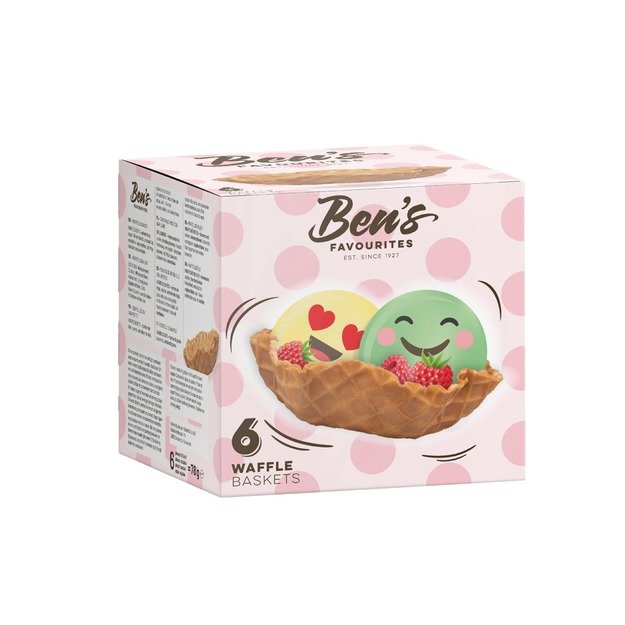 Vaflių dubenėliai BEN S FAVOURITES, saldūs, 6 vnt, 78 g