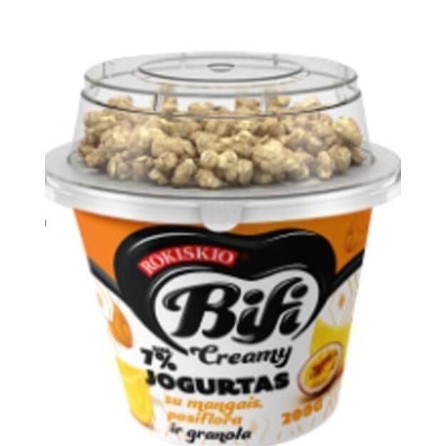 Jogurtas BIFI Creamy, su mangais, pasiflorais ir granola , 7%, 200 g