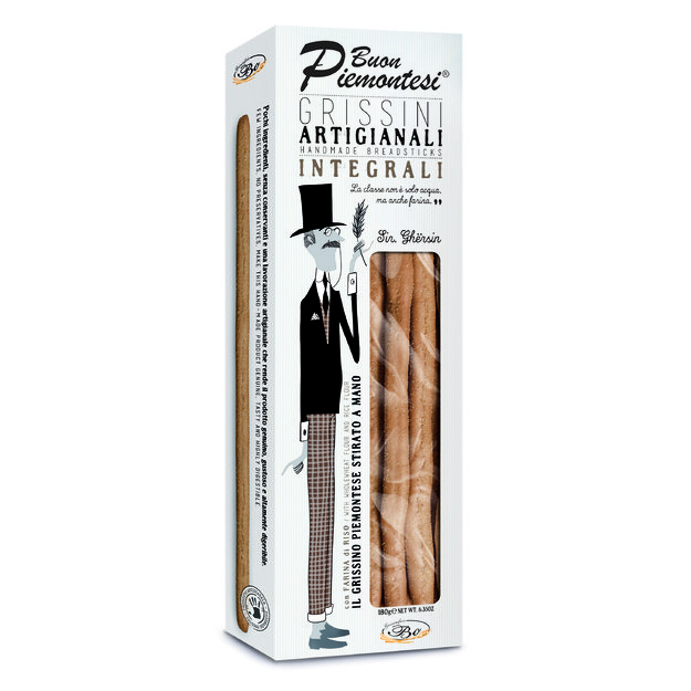 Duonos lazdelės BUON PIEMONTESI Integrali, pilno grūdo, su ryžių aliejumi, 180 g