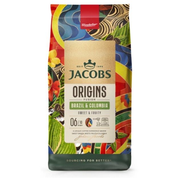 Kavos pupelės JACOBS Origins Brazil & Colombia, 1 kg