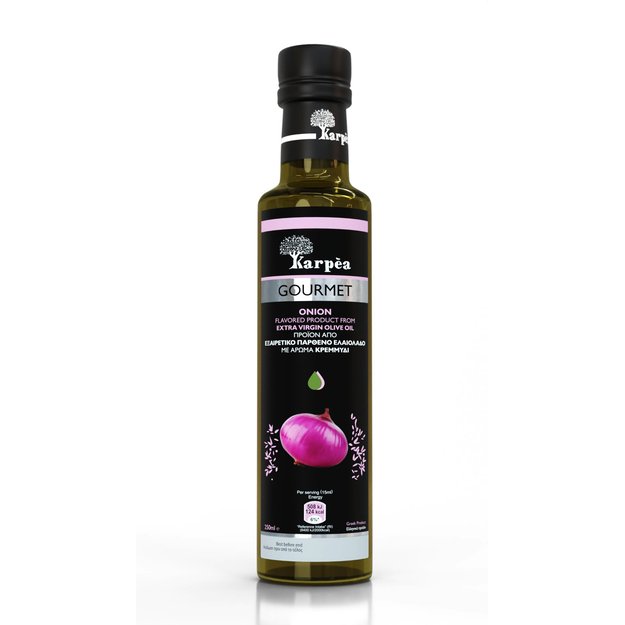 Alyvuogių aliejus KARPEA, Gourmet, extra virgin, svogūnų skonio, 250 ml