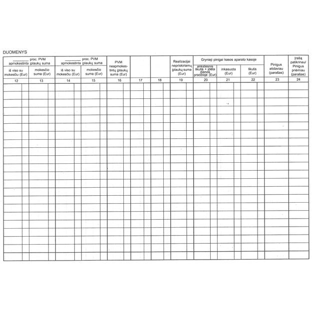 Kasos operacijų žurnalas, horizontalus, A4 3